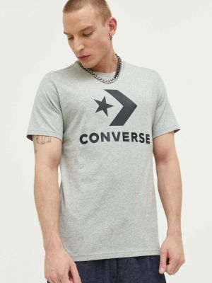 Pamučna majica Converse siva