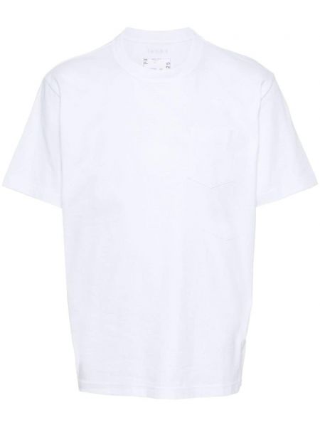 Bavlnené tričko na zips Sacai biela