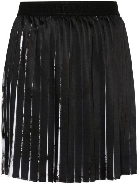 Плисирана дънкова пола с принт Versace Jeans Couture