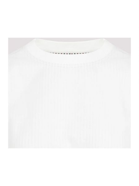 Camiseta de algodón a rayas Bottega Veneta blanco