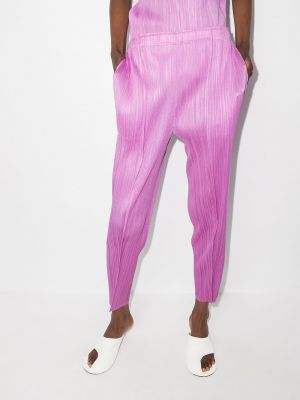 Pantalones rectos plisados Pleats Please Issey Miyake violeta