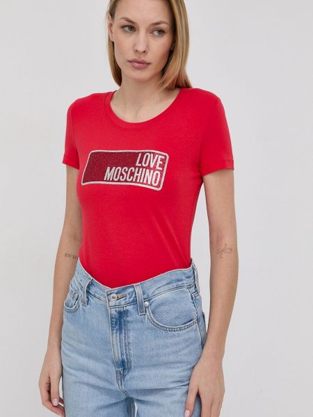Love Moschino tricou femei, culoarea rosu