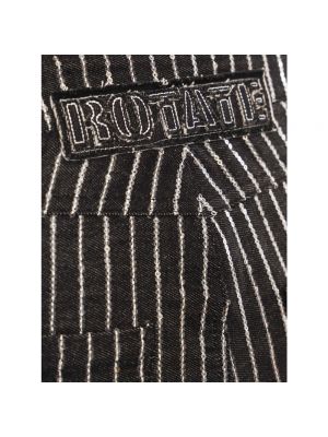 Pantalones rectos con bordado de algodón Rotate Birger Christensen negro