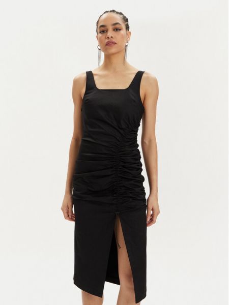 Slim fit priliehavé košeľové šaty Karl Lagerfeld čierna