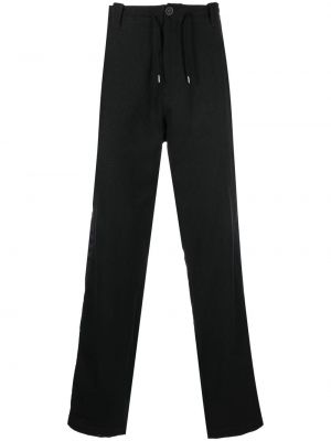 Ravne hlače iz rebrastega žameta Kiko Kostadinov črna