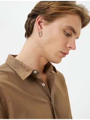 Памучна риза с копчета с дълъг ръкав Koton