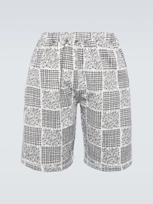 Pantaloncini di cotone con stampa Kenzo bianco