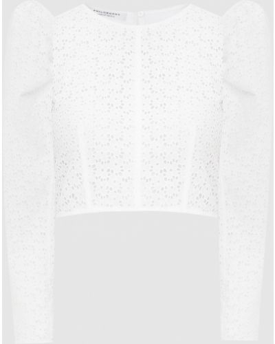 Укорочена блузка з вишивкою Philosophy Di Lorenzo Serafini, біла