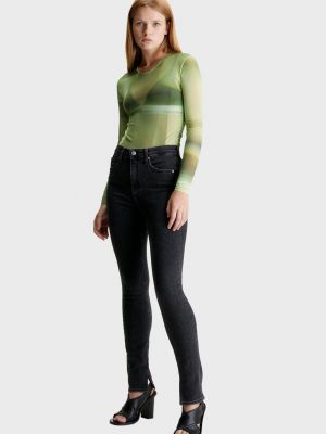 Топ с сеткой Calvin Klein Jeans зеленый