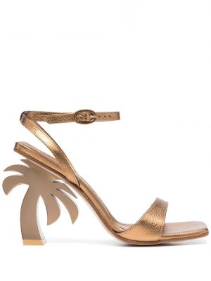 Sandale din piele Palm Angels auriu