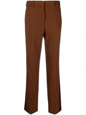 Pantalon taille haute en laine Burberry marron