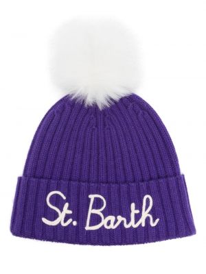 Haftowana czapka Mc2 Saint Barth fioletowa