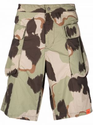 Pantaloni scurți cargo cu imagine cu model camuflaj Aspesi verde