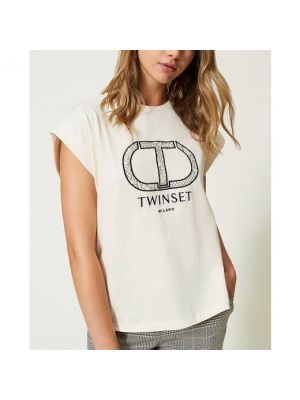 Camiseta con bordado Twinset blanco