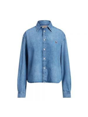 Koszula oversize Polo Ralph Lauren niebieska