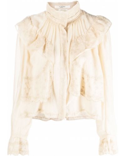 Medvilninė siuvinėta marškiniai Marant Etoile balta