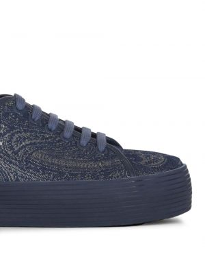 Sneakersy z nadrukiem z wzorem paisley Etro niebieskie