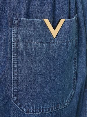Relaxed дънки с висока талия Valentino синьо
