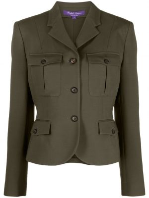 Svilena volnena oprijeta jakna Ralph Lauren Collection zelena