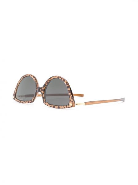 Okulary przeciwsłoneczne w panterkę Mykita brązowe