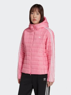 Pernata jakna slim fit Adidas ružičasta