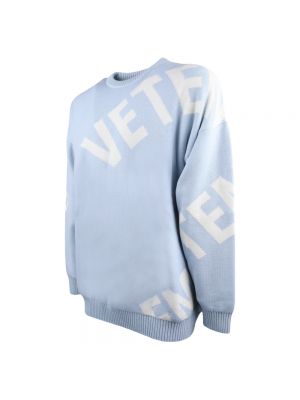 Jersey de lana de lana merino de tela jersey Vetements azul