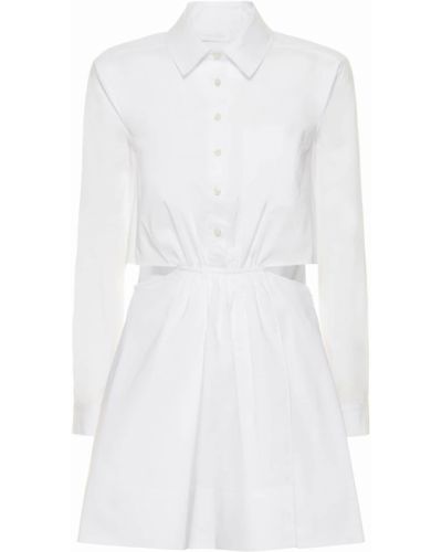 Plisované bavlnené mini šaty Jonathan Simkhai biela