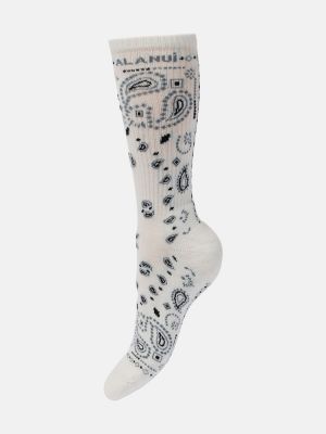 Žakárové bavlnené ponožky Alanui biela