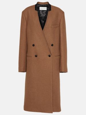 Шерстяное пальто Dries Van Noten коричневое