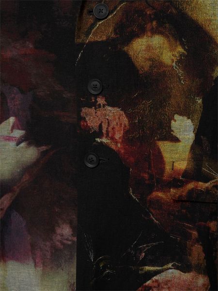 Ľanový kabát Yohji Yamamoto čierna