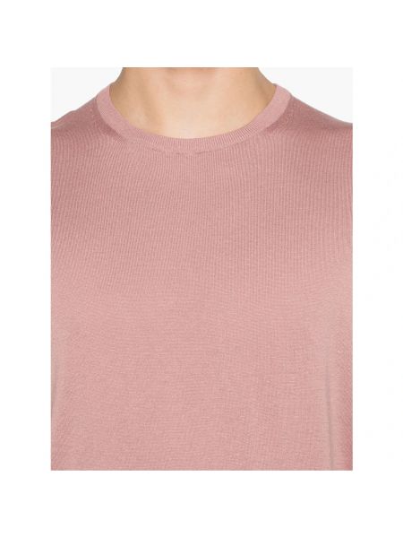 Camiseta de seda de cuello redondo Tagliatore rosa