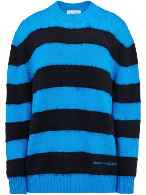 Pruhovaný bavlnený sveter s potlačou Alexander Mcqueen