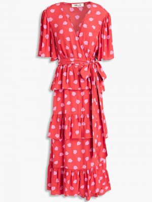 Červené šaty ke kolenům Diane Von Furstenberg