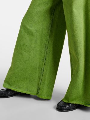 Laia lõikega kõrge vöökohaga teksapüksid Marni roheline