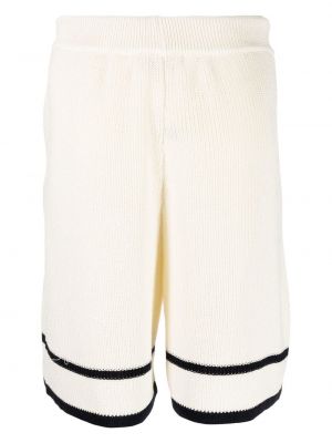 Shorts de sport à rayures en tricot Lardini blanc