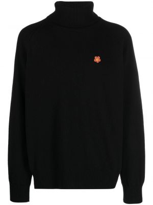 Пуловер на цветя Kenzo черно