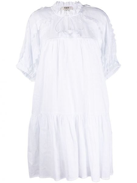 Расклешенное платье с вышивкой расклешенное Sea, белое