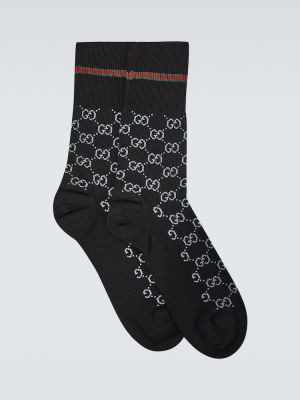 Calcetines de algodón de algodón Gucci negro