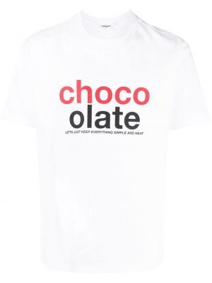Βαμβακερή μπλούζα με σχέδιο Chocoolate λευκό