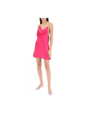 Mini vestido de raso drapeado Y/project rosa