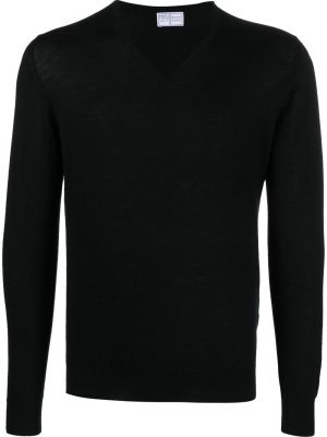 Пуловер с v-образно деколте Fedeli черно