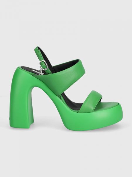 Sandały skórzane Karl Lagerfeld zielone