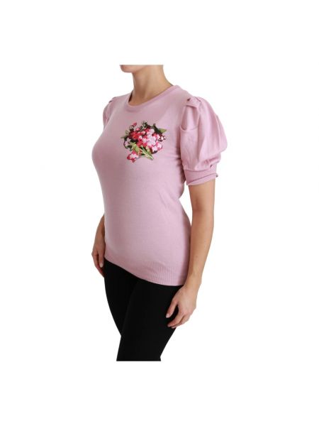 Blusa de cuello de lana Dolce & Gabbana rosa