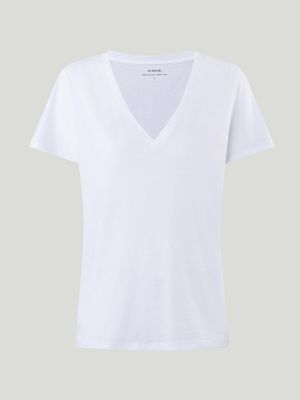 Camiseta de algodón Vince blanco