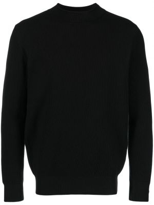 Плетен пуловер Sunspel черно