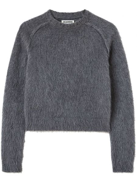 Дълъг пуловер с кръгло деколте Jil Sander сиво