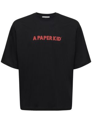 Pamut póló A Paper Kid fekete