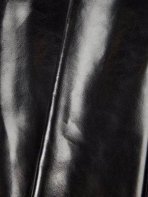 Kožne rukavice od lakirane kože Norma Kamali crna
