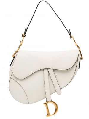 Kožna torba za preko ramena Christian Dior bijela