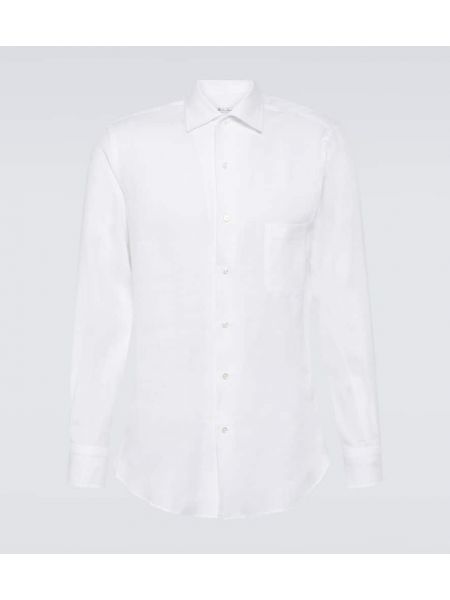 Lněná košile Loro Piana bílá